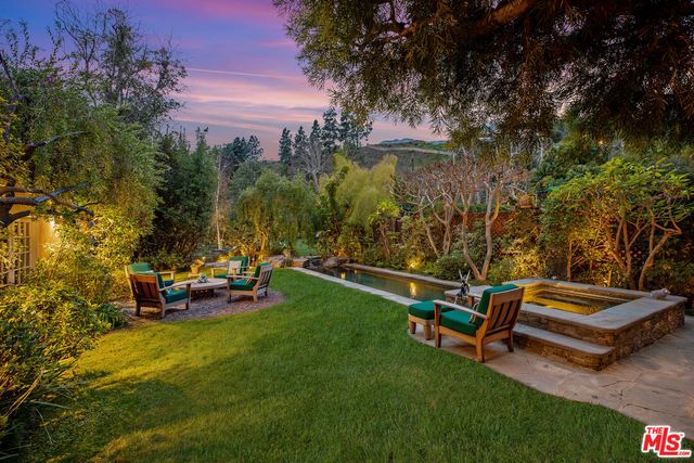 a view of a park with some trees