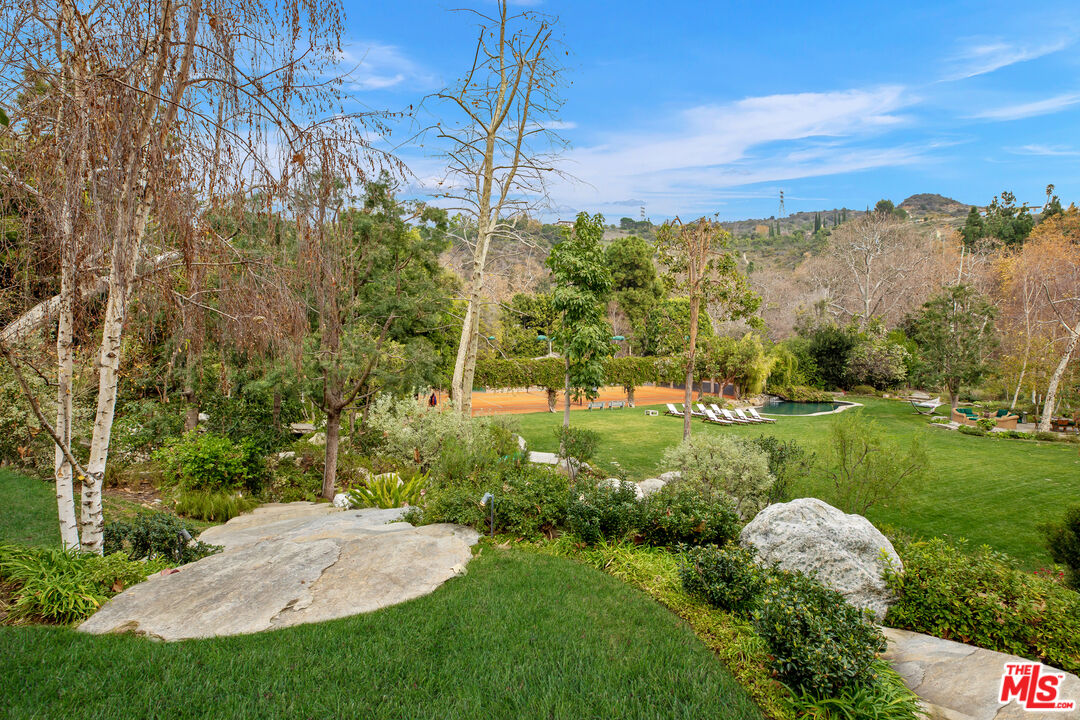 2383 Mandeville Canyon Road Los Angeles, CA 90049 - Photo 8 of 51 a view of a garden with an tree