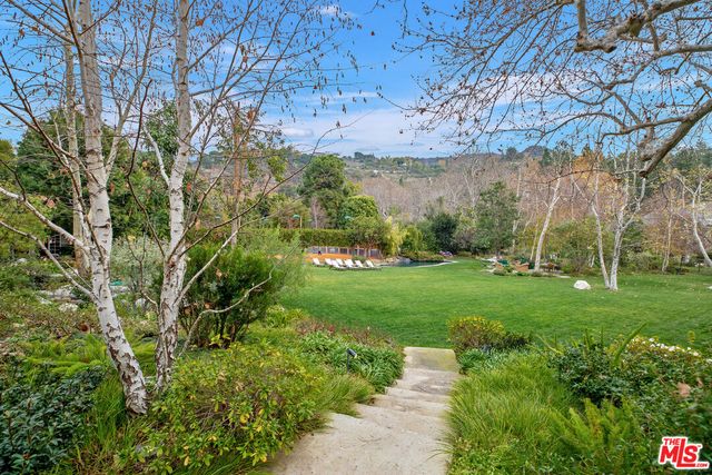 a view of yard with green space