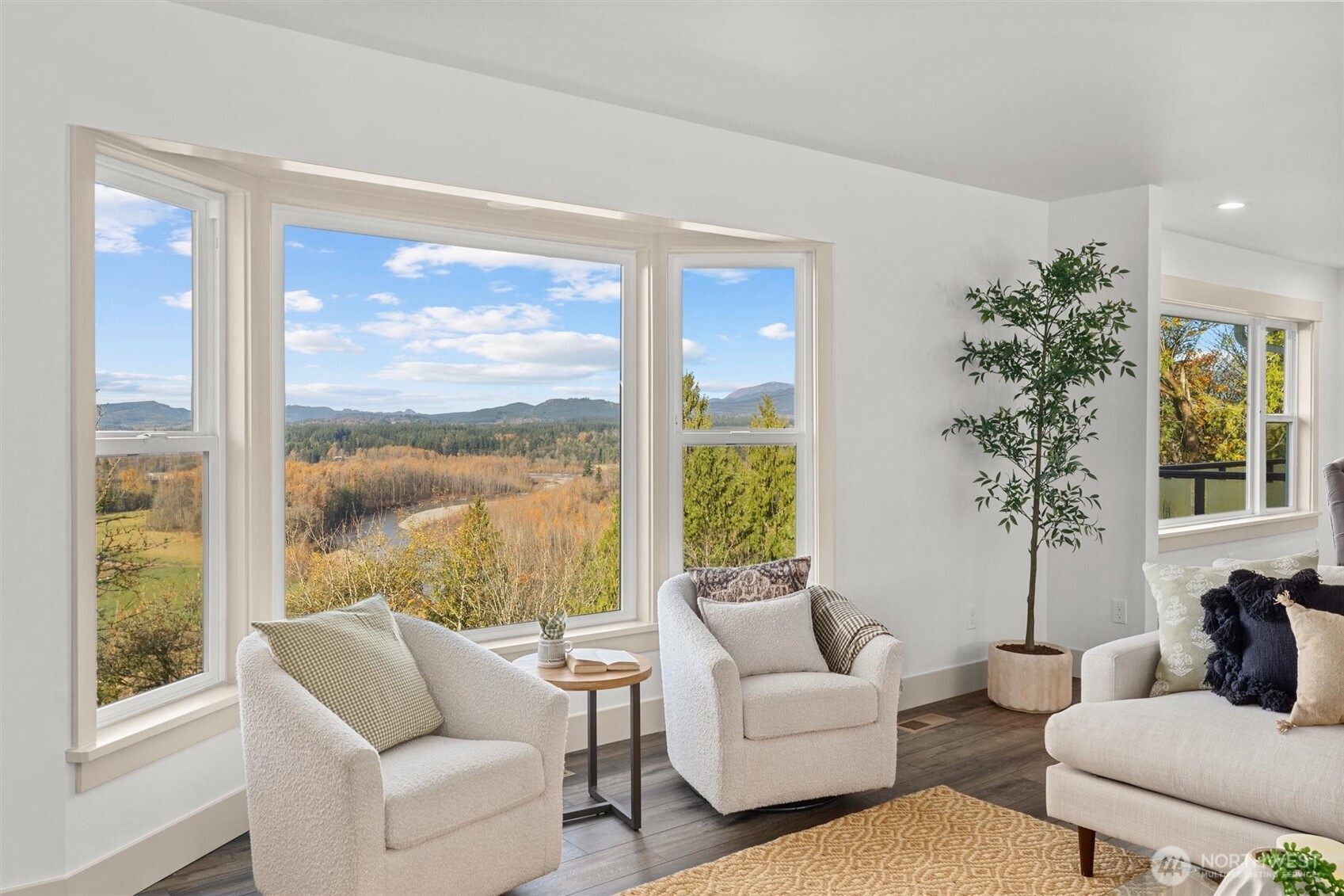 9813 Moran Road Arlington, WA 98223 - Photo 12 of 40 a living room with furniture and a large window