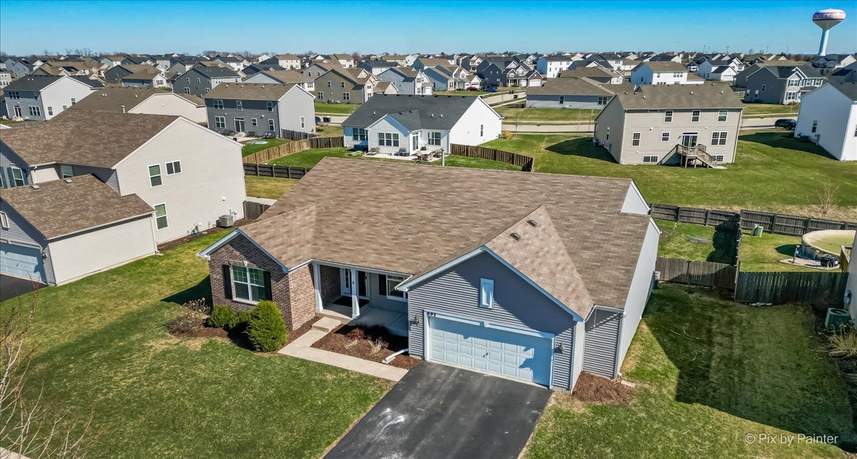 691 Windett Ridge Road Yorkville, IL 60560 - Photo 36 of 42 aerial view of a house with a garden