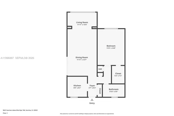 $88,000 | 9041 Sunrise Lakes Boulevard, Unit 106, Sunrise, FL 33322