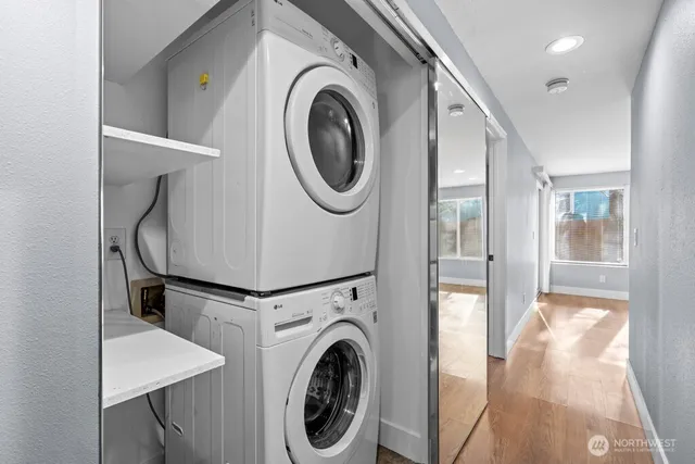 a backyard view with a couple of potted plants