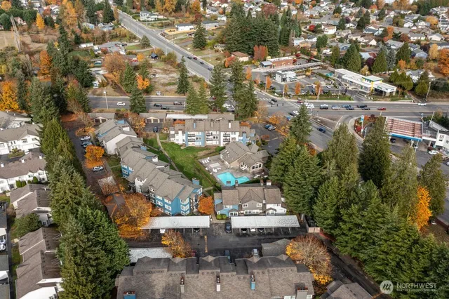 an aerial view of multiple house