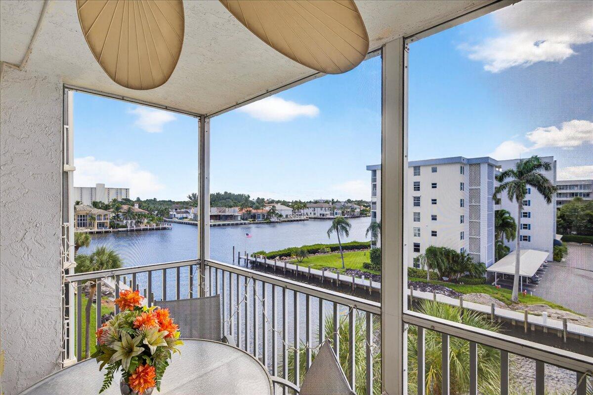 1 Harbourside Drive, Unit 3505 Delray Beach, FL 33483 - Photo 21 of 38 a view of a balcony with lake view
