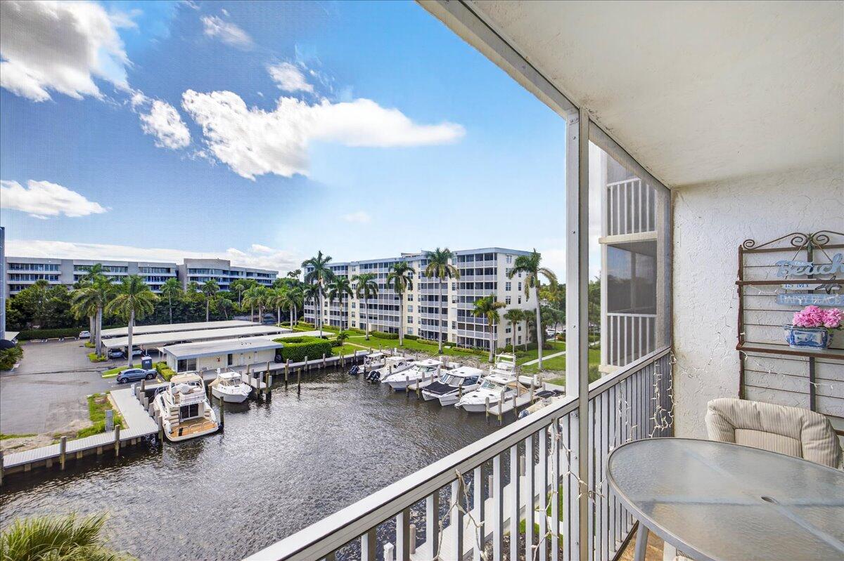 1 Harbourside Drive, Unit 3505 Delray Beach, FL 33483 - Photo 23 of 38 a view of a balcony with chairs