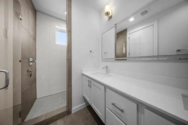 a bathroom with a shower