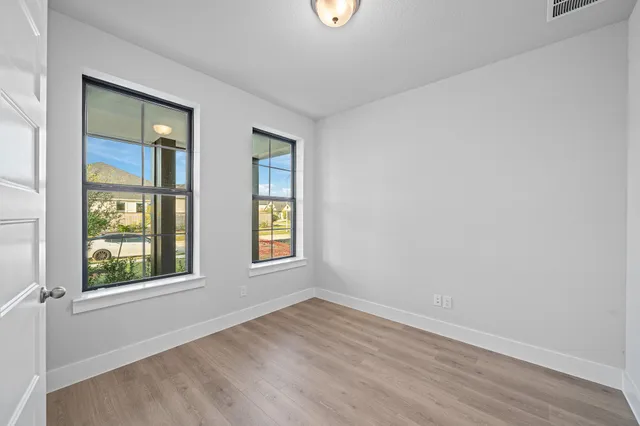 an empty room with a window