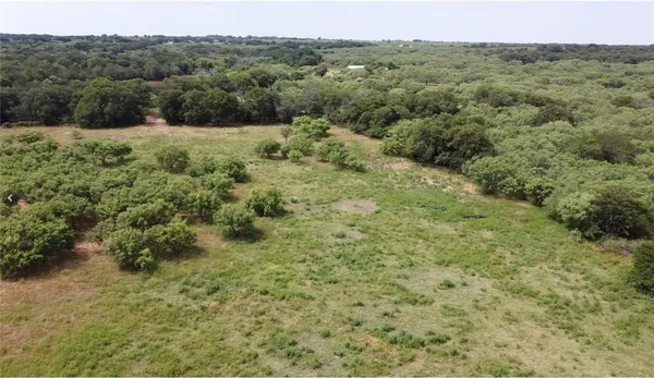 a view of a green field with lots of trees