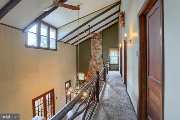 a view of a house with a large window