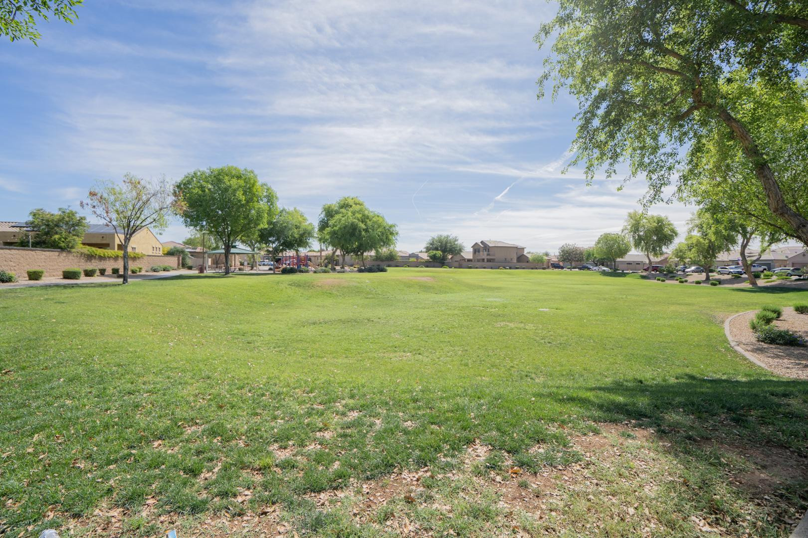9377 West Milkweed Loop Phoenix, AZ 85037 - Photo 23 of 28 a view of yard with swimming pool and green space
