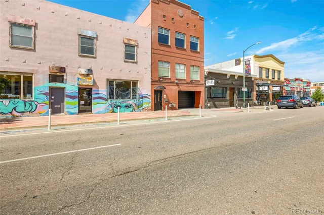 a front view of a building with street