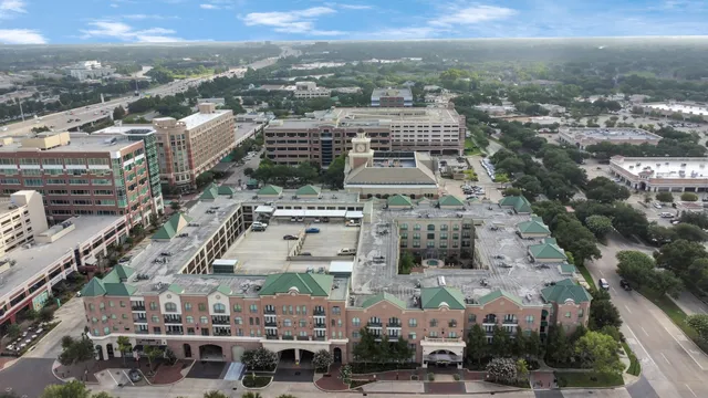 an aerial view of a building