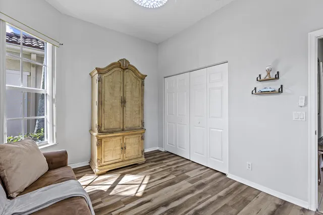 a view of a terrace with furniture