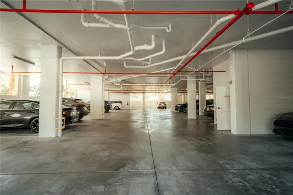 a view of a car garage