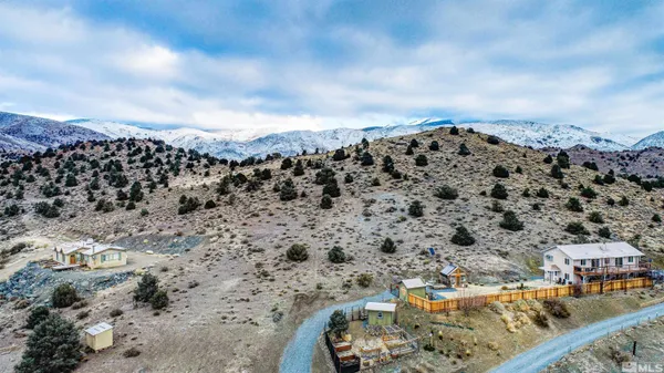 a view of building with mountain view