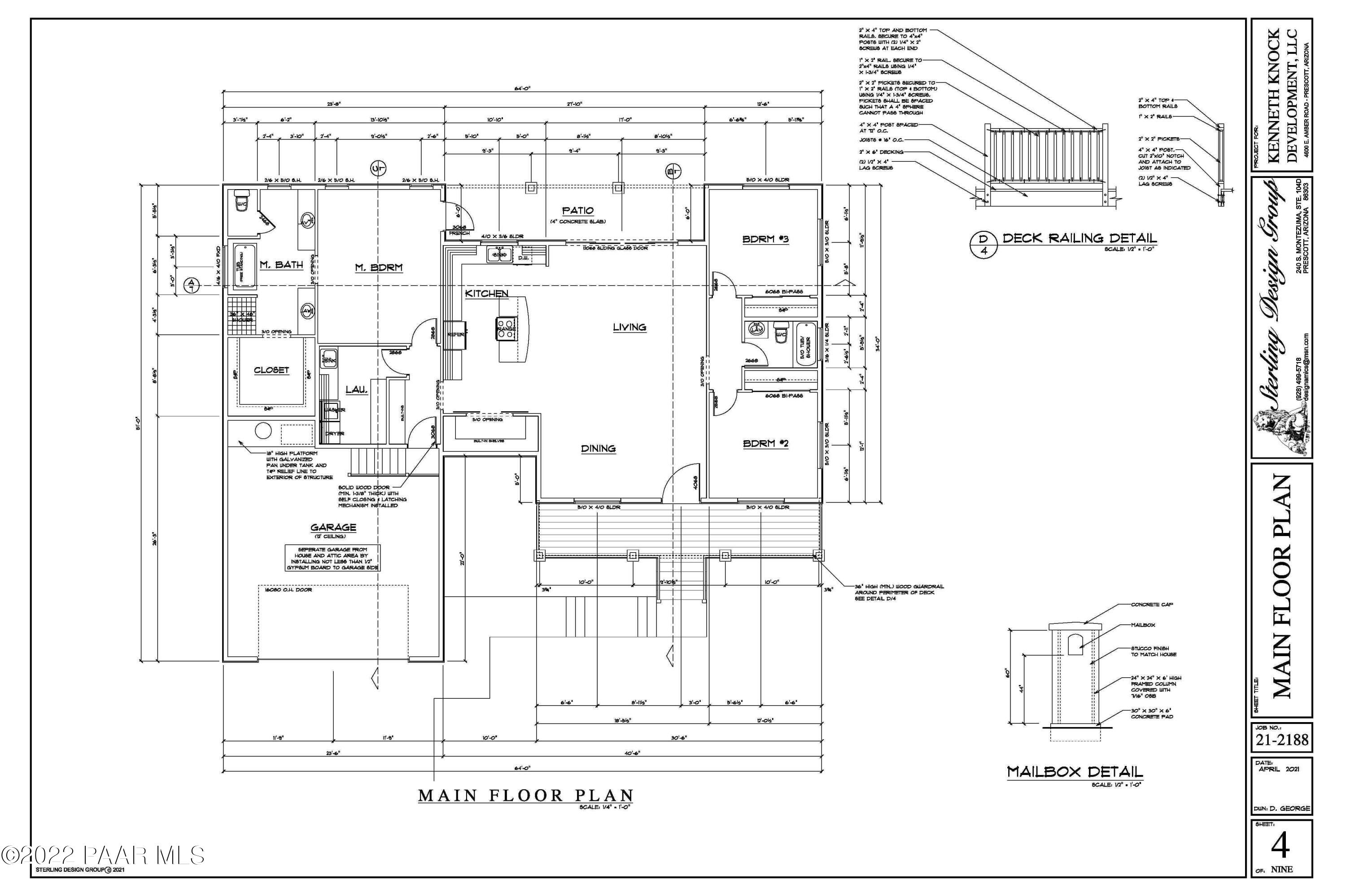 4544 East Amber Road Prescott, AZ 86301 - Photo 33 of 33 2188.4 Main Floor Plan