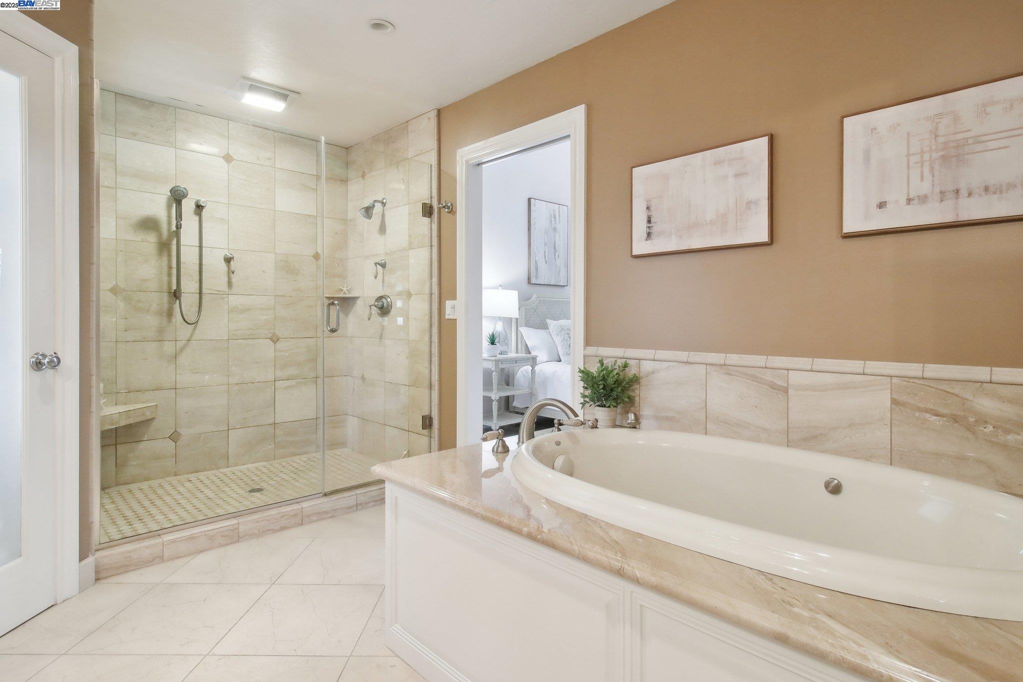 484 El Pintado Road Danville, CA 94526 - Photo 37 of 60 a bathroom with a bathtub and a shower