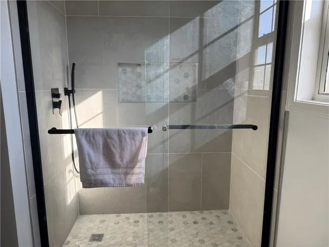a bathroom with a shower