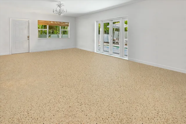 an empty room with a window