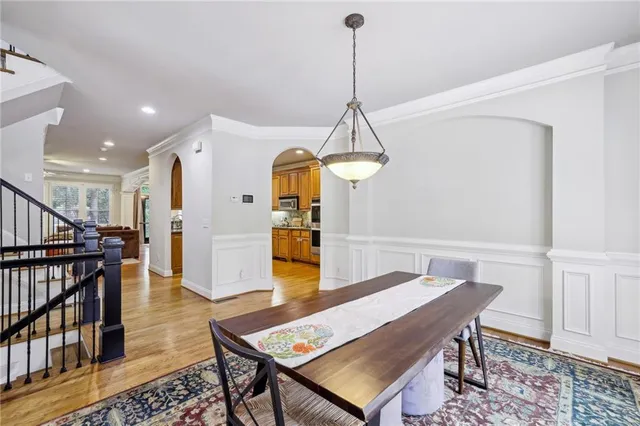 a living room with a table