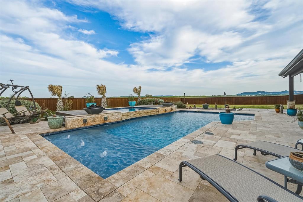 249 Rising Star Drive Abilene, TX 79606 - Photo 33 of 40 a view of swimming pool with outdoor seating and a lake view