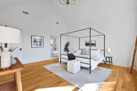 a living room with furniture