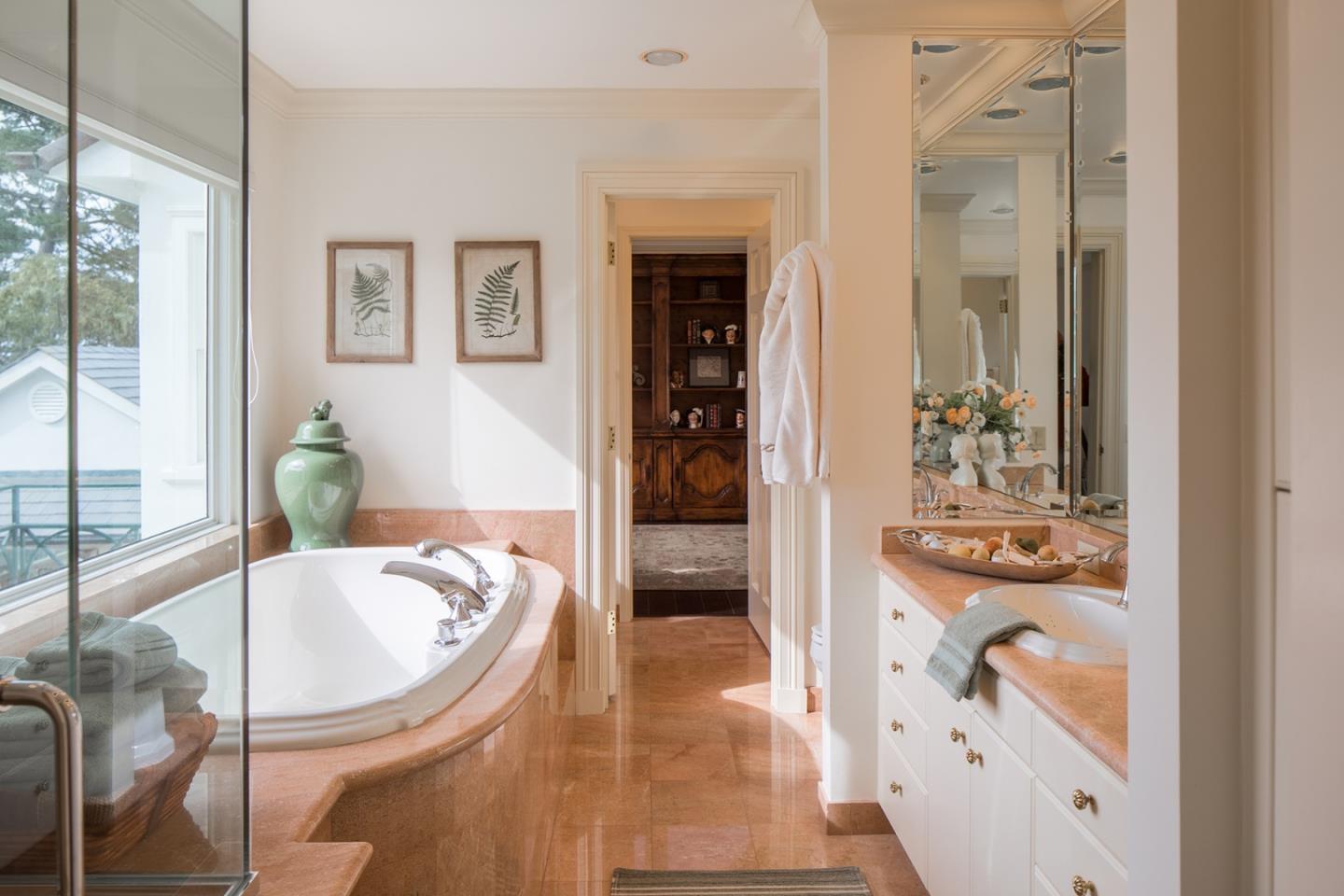 1476 Bonifacio Road Pebble Beach, CA 93953 - Photo 18 of 39 a bathroom with a tub and a shower