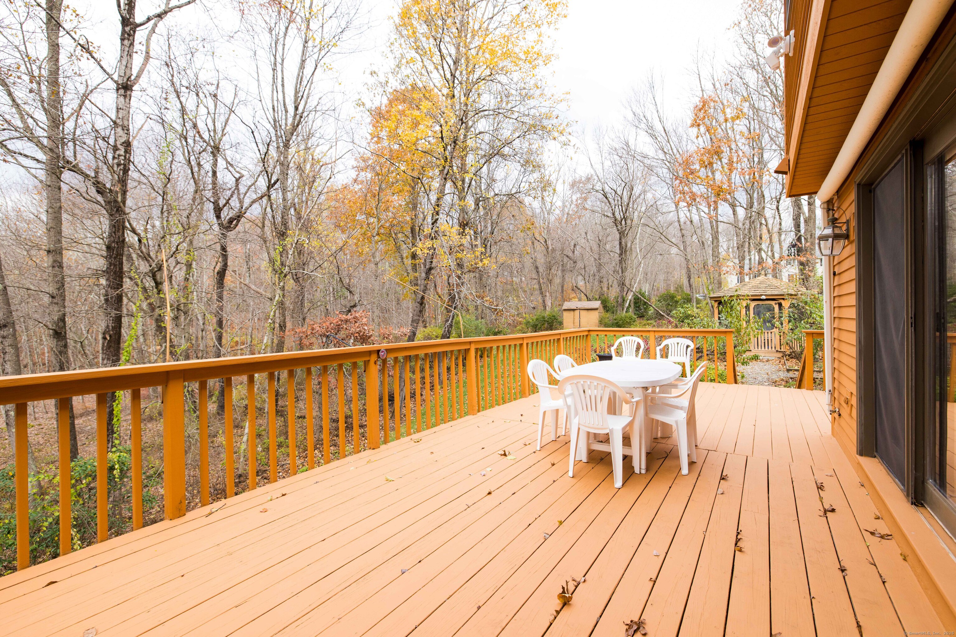 18 Clifford Avenue Tolland, CT 06084 - Photo 32 of 40 a view of a chairs and table on the wooden deck