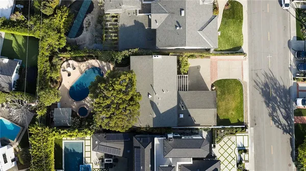 an aerial view of a house