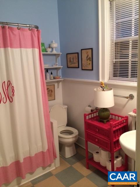 1339 Hilltop Road Charlottesville, VA 22903 - Photo 24 of 24 a bathroom with a toilet and a shower curtain