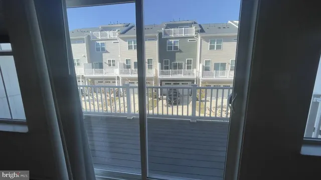 a view of a glass door with a glass door