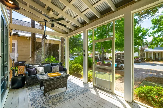 a outdoor living space with furniture and garden view