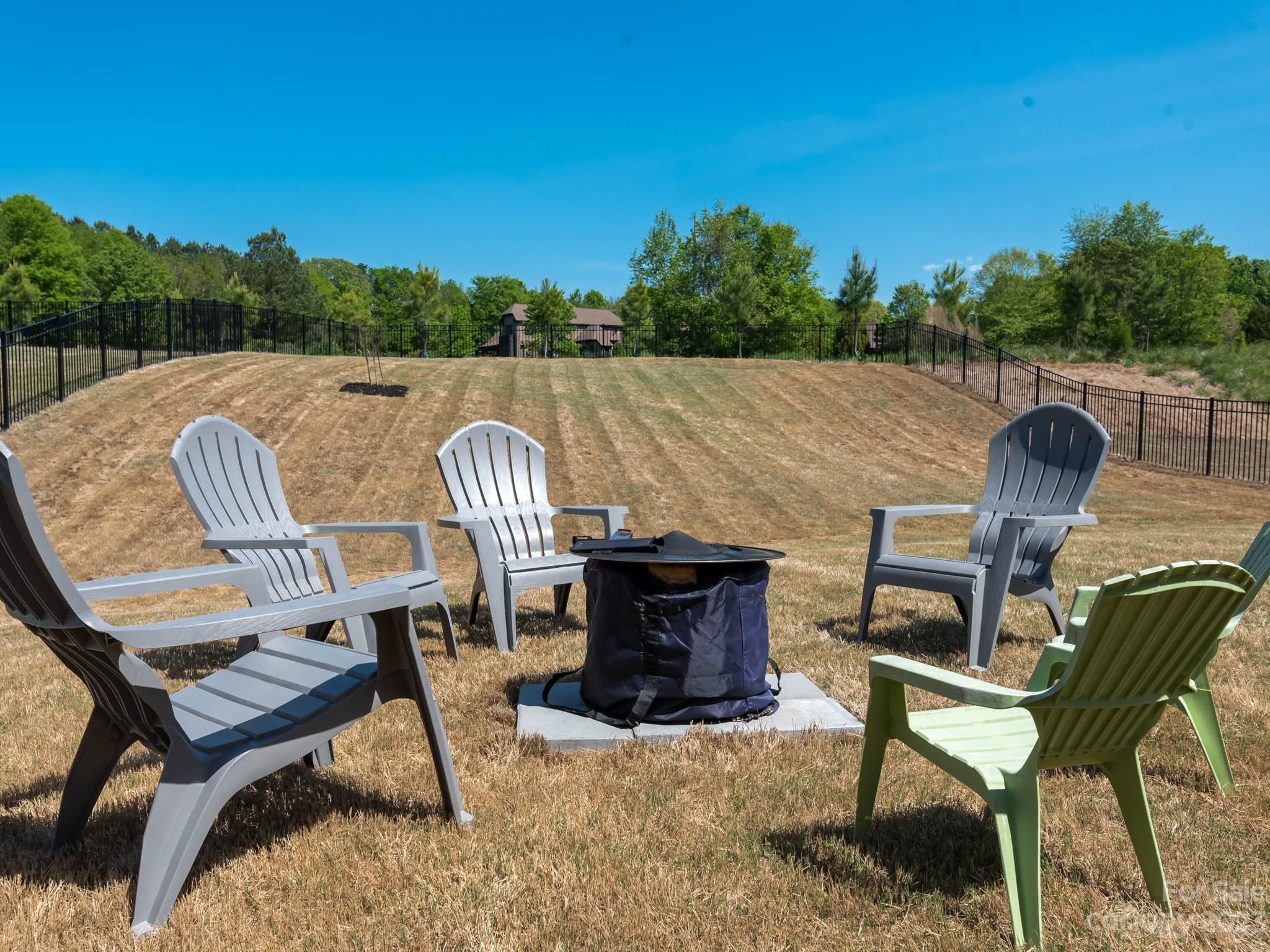 413 Hudson Place Davidson, NC 28036 - Photo 31 of 38 a view of a chairs and fire pit in the patio