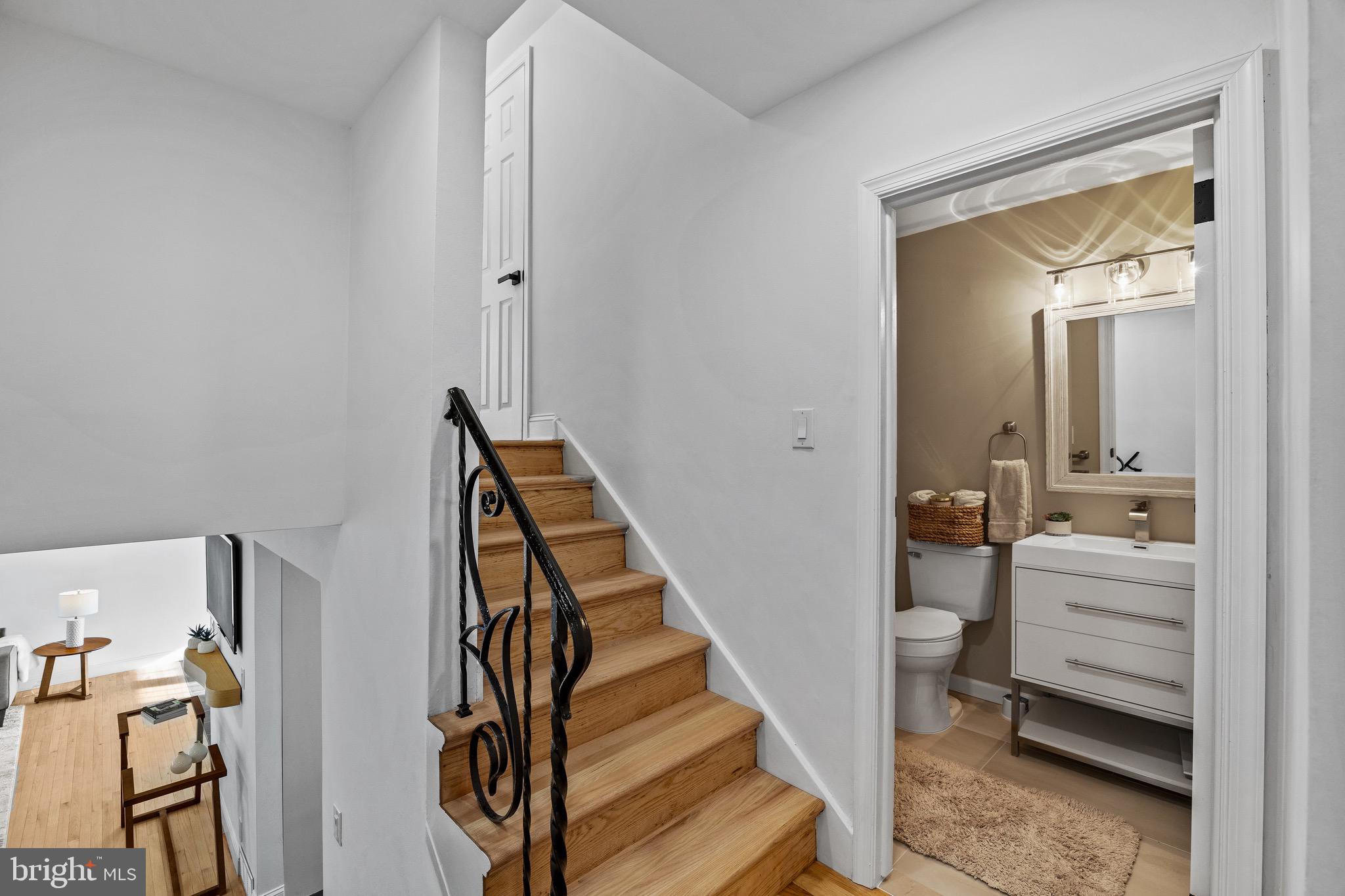 1221 Huntingdon Pike Huntingdon Valley, PA 19006 - Photo 18 of 48 a view of a hallway with workspace and stairs