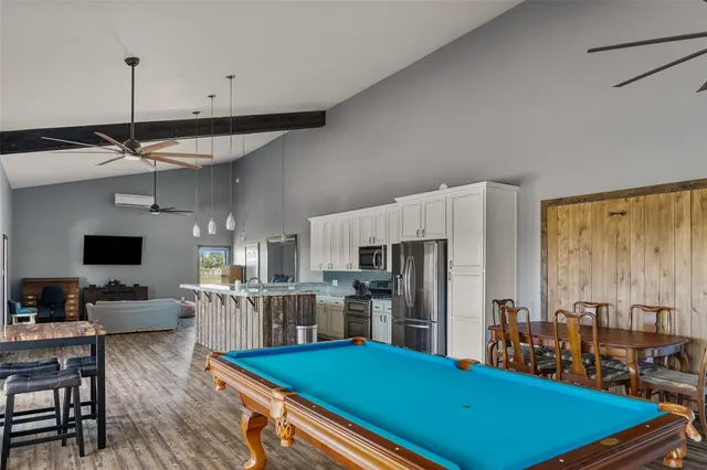 a view of a storage room with racks