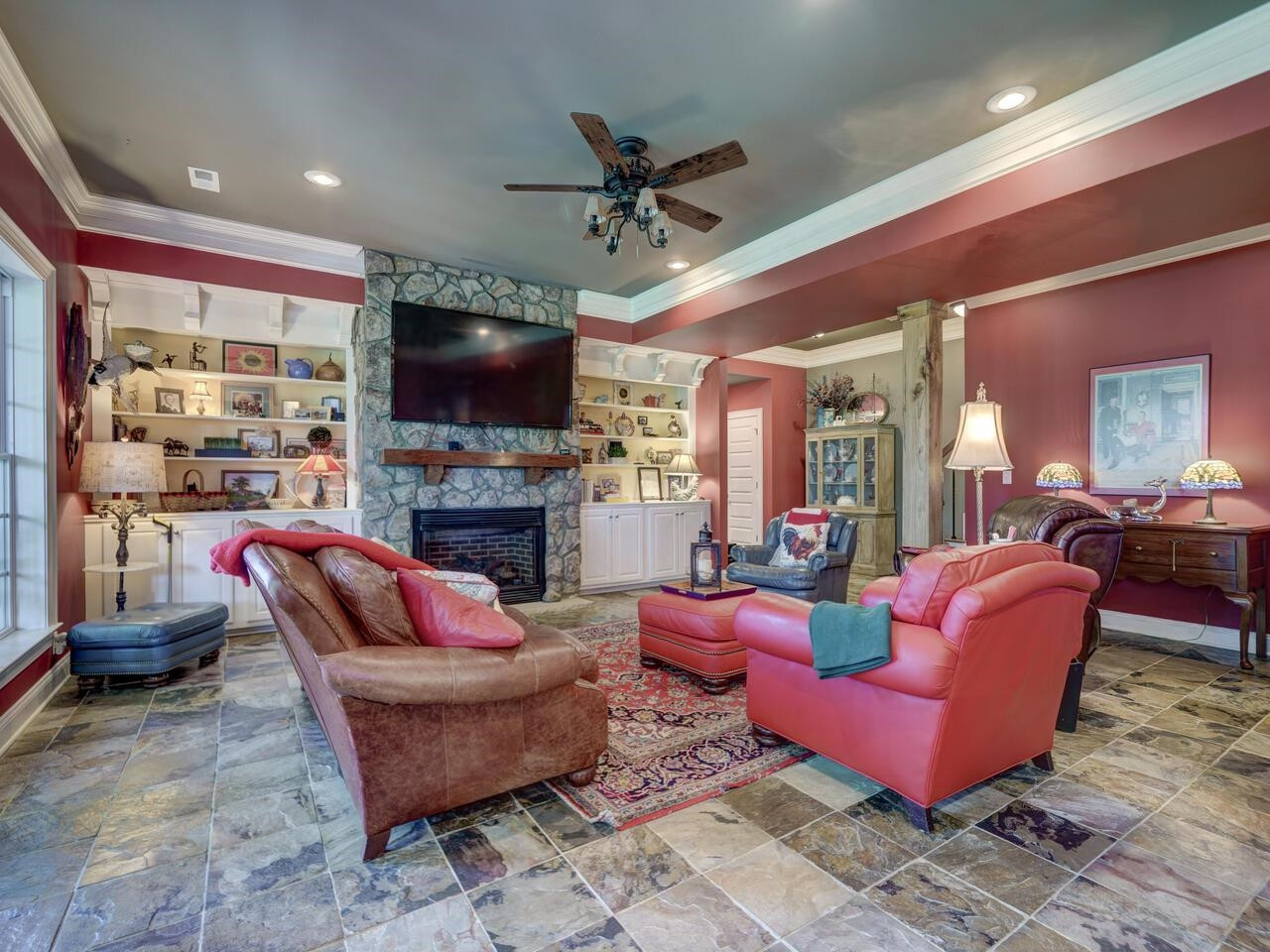 7959 Baskerville Road Baskerville, VA 23915 - Photo 28 of 56 The lower level has a spacious Rec Room. There is a stone Fireplace