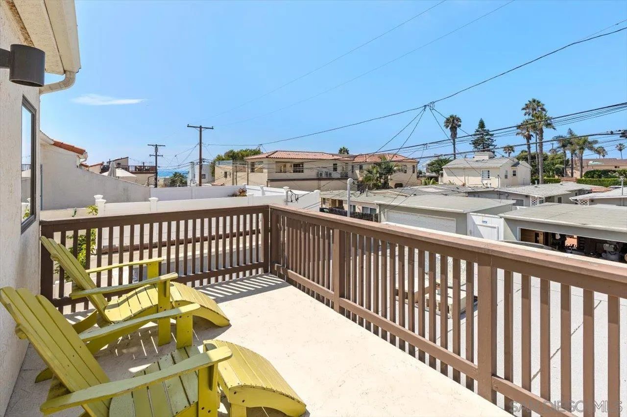 312 Bonair Street La Jolla, CA 92037 - Photo 32 of 40 a view of a balcony with chairs