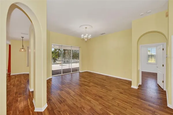a view of livingroom with wooden floor