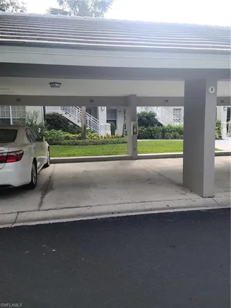 a view of a car park from a window