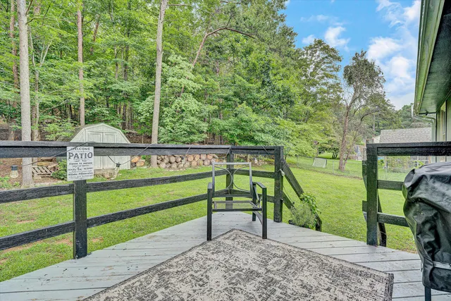 a view of a bench in a garden