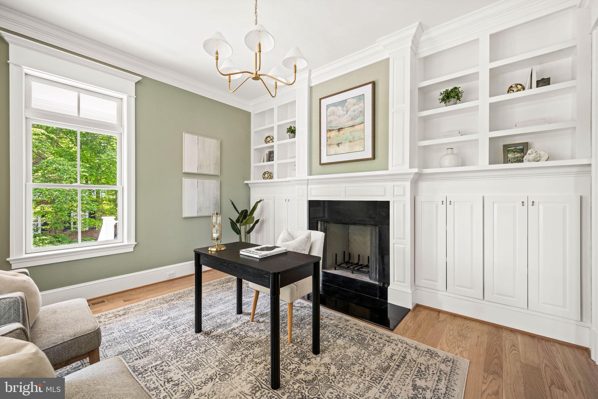414 Rucker Place Alexandria, VA 22301 - Photo 21 of 135 a living room with furniture and a fireplace