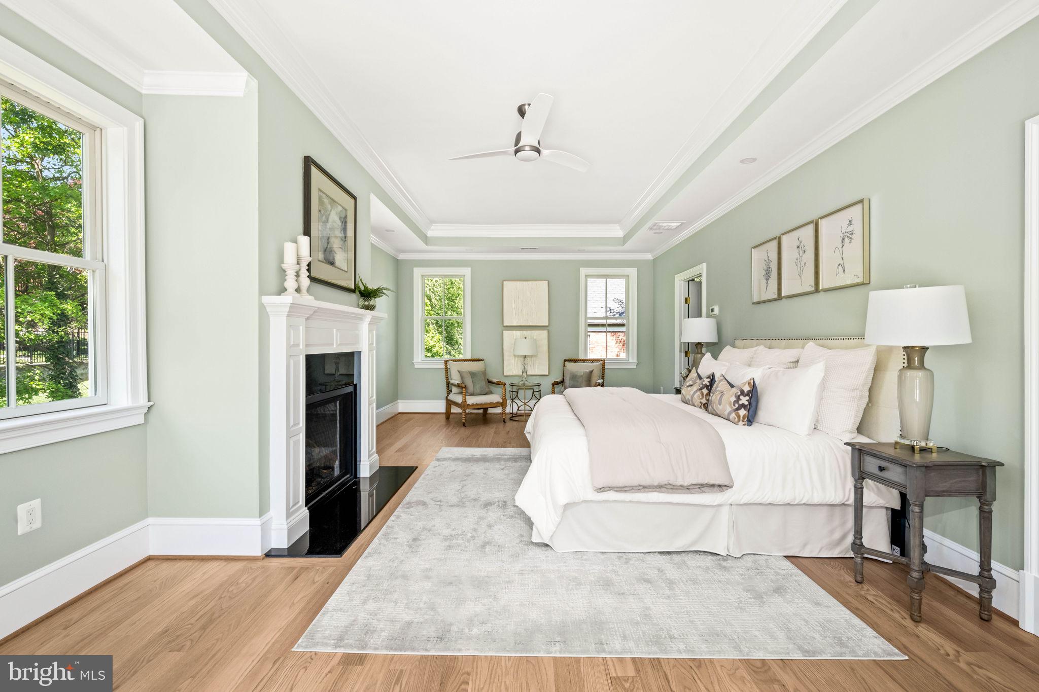 414 Rucker Place Alexandria, VA 22301 - Photo 65 of 135 a living room with furniture large window and a fireplace
