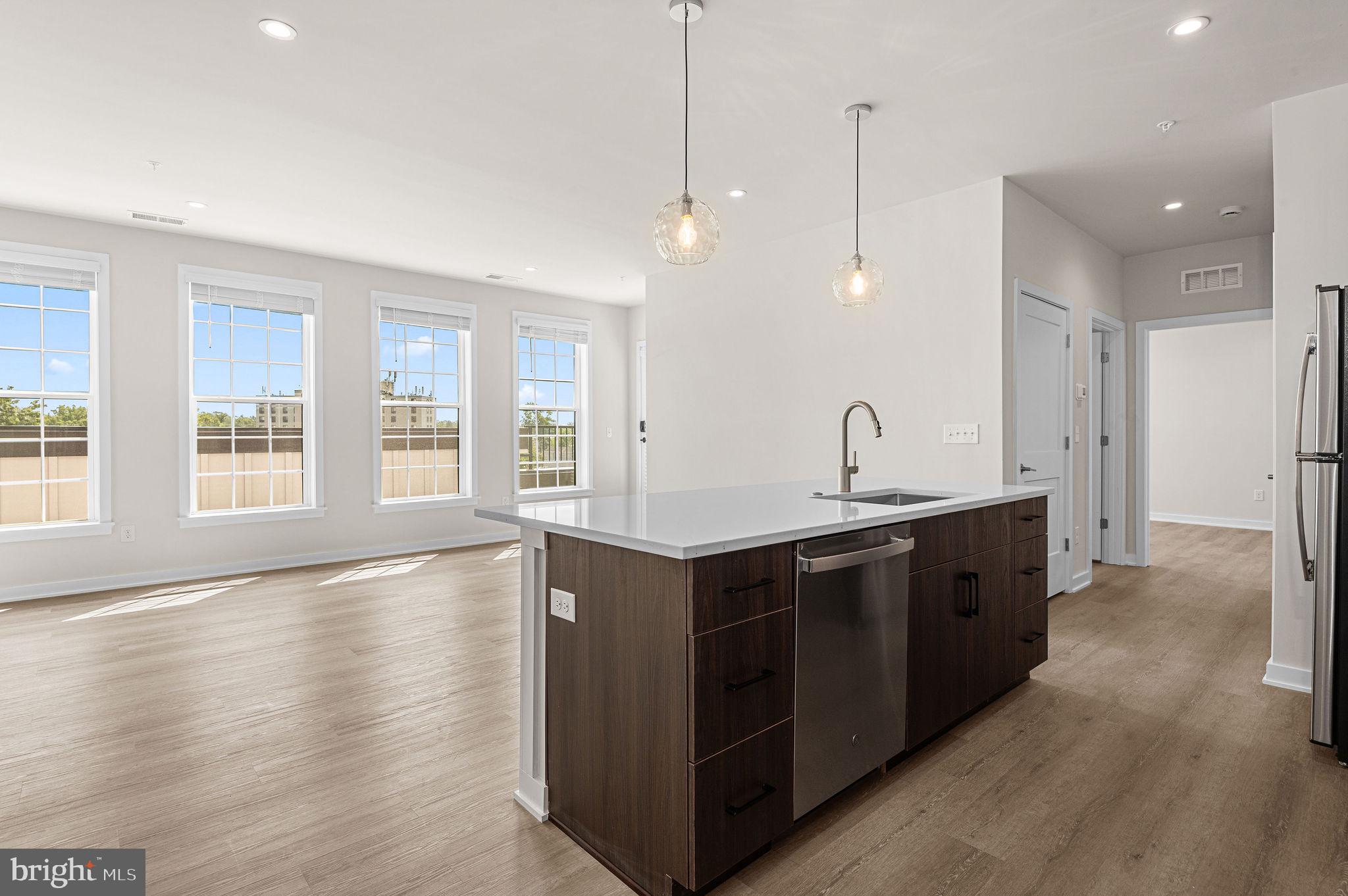 Bright and airy modern kitchen space.