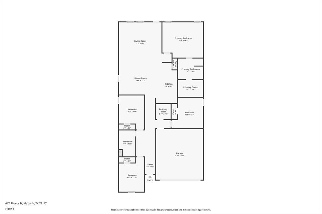 417 Shorty Street Mabank, TX 75147 - Photo 2 of 20 a picture of floor plan