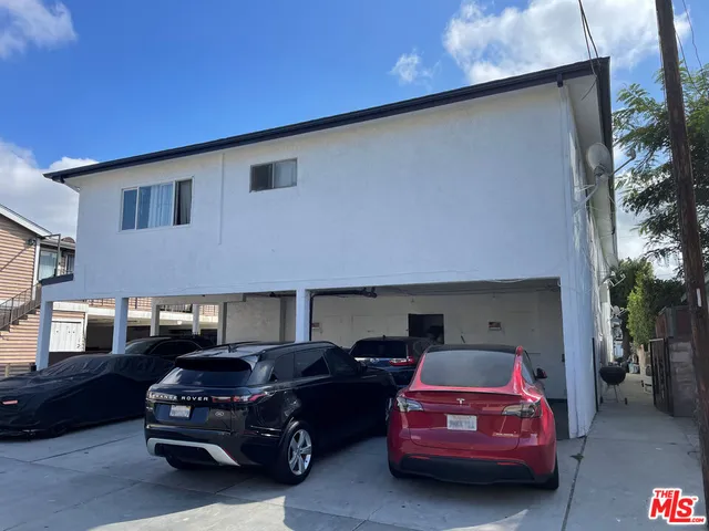 a car parked in front of a house