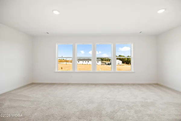 an empty room with a window