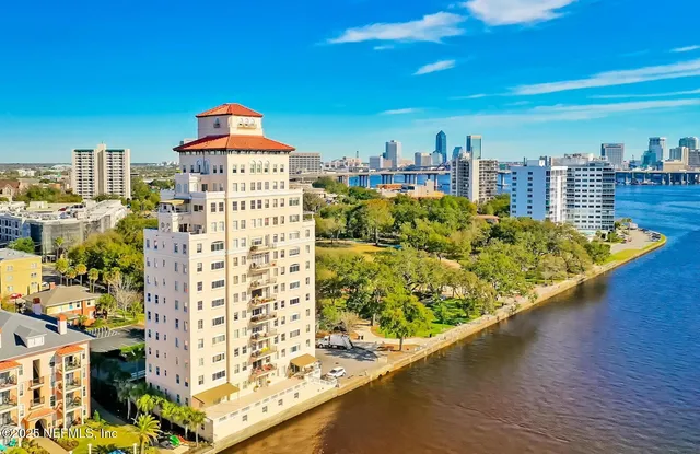 a view of terrace with city view