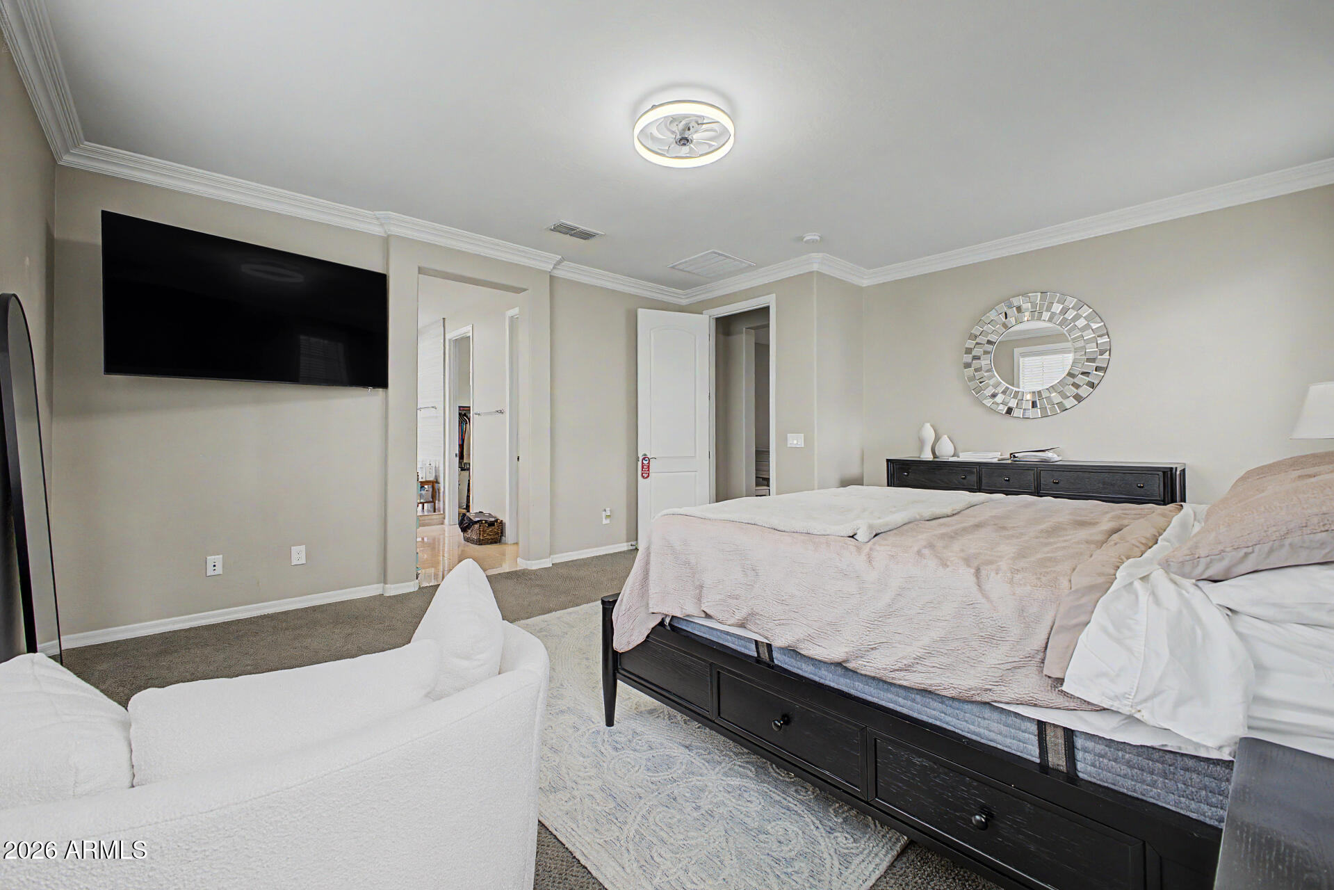 15918 South 11th Way Phoenix, AZ 85048 - Photo 12 of 32 a bedroom with a bed and a television