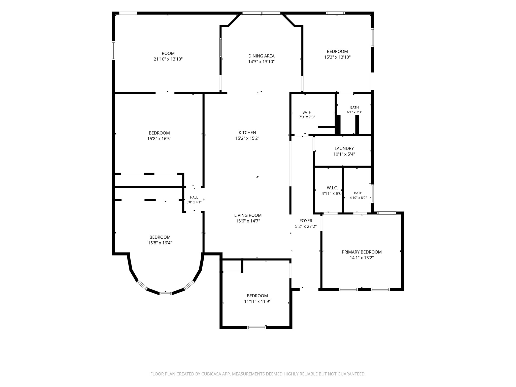 9403 Spaulding Street Houston, TX 77016 - Photo 49 of 50 This floor plan features a spacious layout with five bedrooms, including a primary bedroom with an en-suite bath and walk-in closet. The home includes a large living room, a kitchen adjacent to a dining area, and a separate laundry room. The design incorporates multiple bathrooms and a welcoming foyer, ideal for family living.